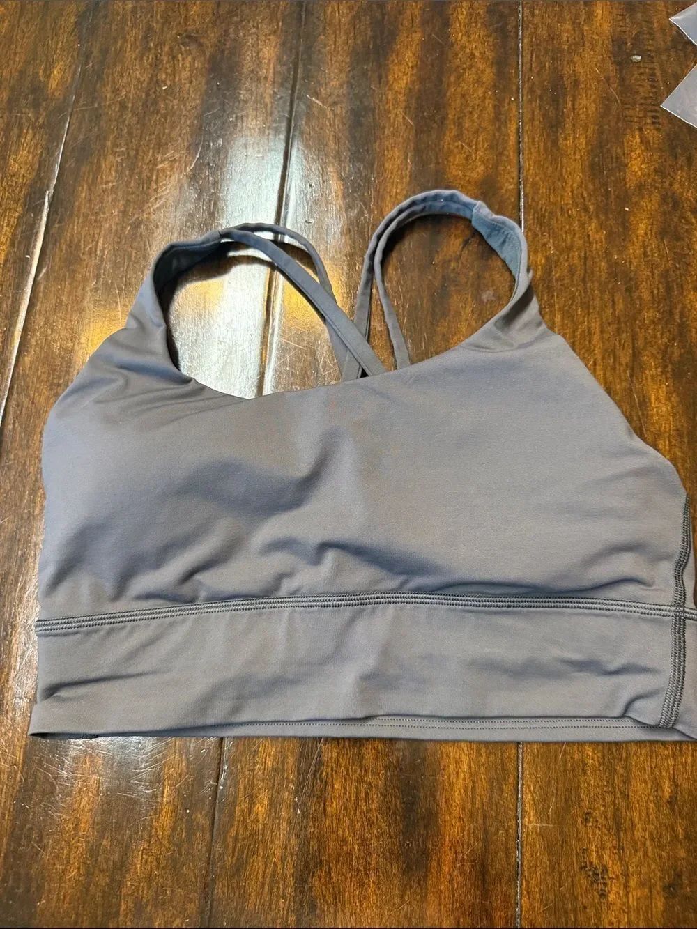 lululemon athletica Heather Charcoal Gray Strappy Sports Bralette